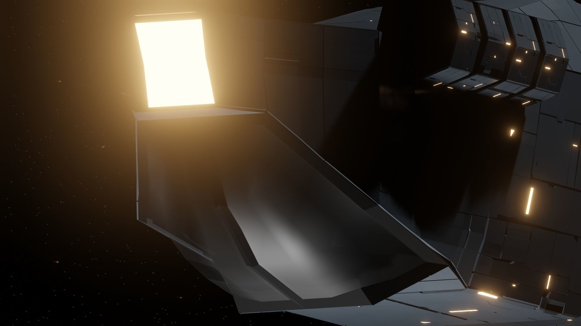 Interceptor I Spaceship Low-poly 3D model_12