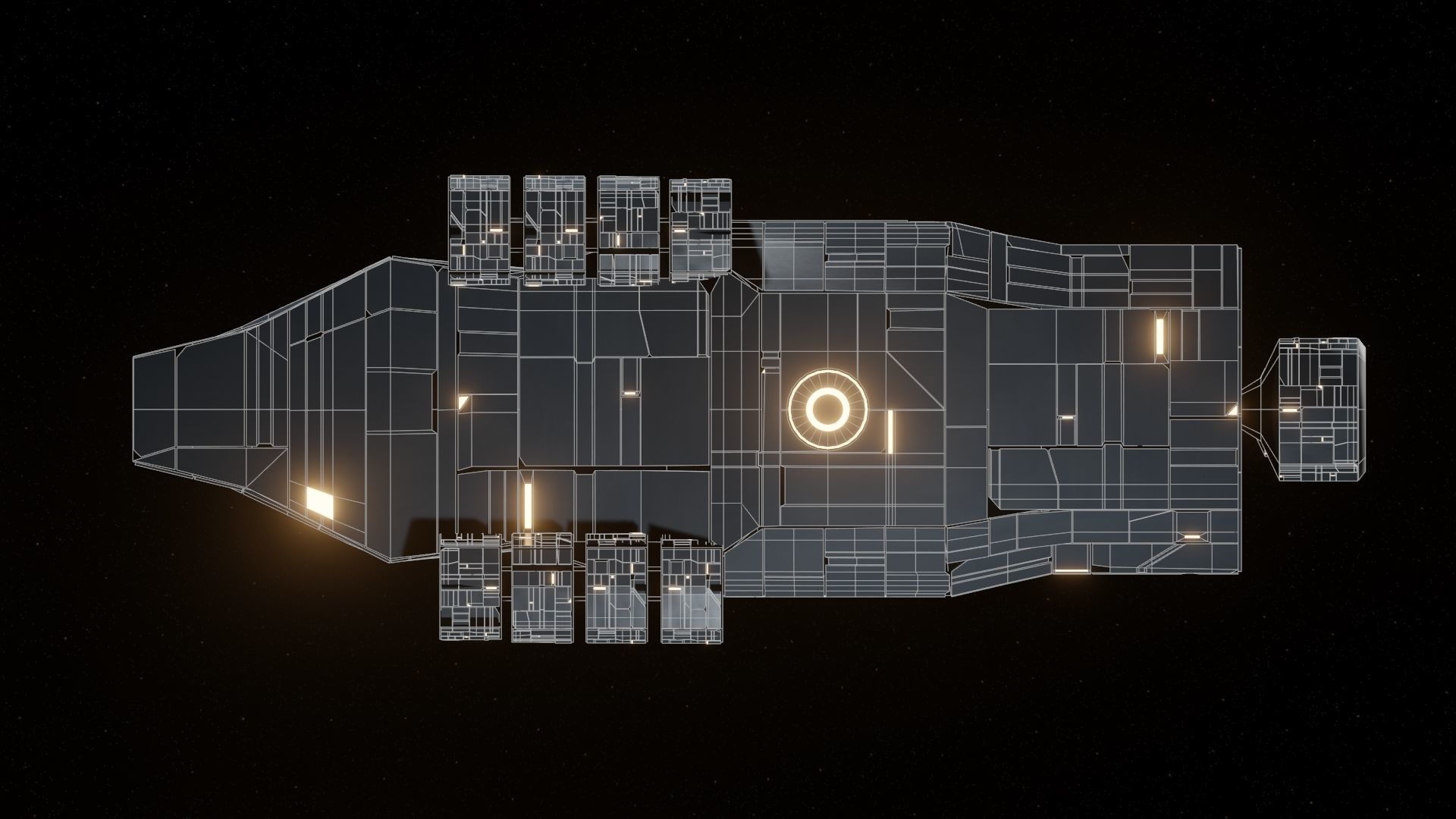 Interceptor I Spaceship Low-poly 3D model_19