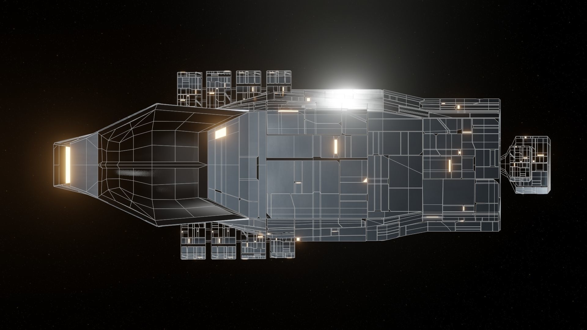 Interceptor I Spaceship Low-poly 3D model_13