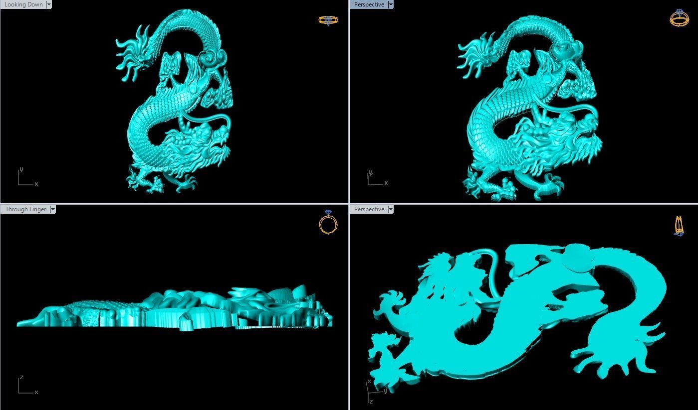 Dragon for jewelry - Dragon for ring - Dragon for pendant 3D print model_4