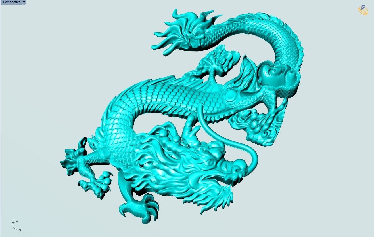 Dragon for jewelry - Dragon for ring - Dragon for pendant 3D print model_2
