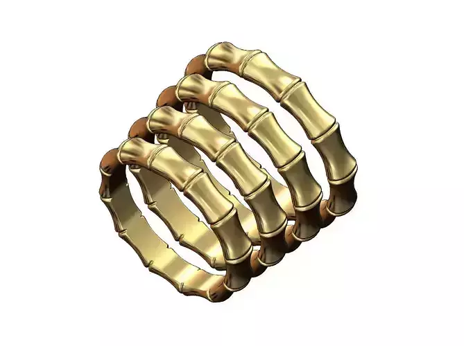 Bamboo shaped band US sizes 6 7 8 