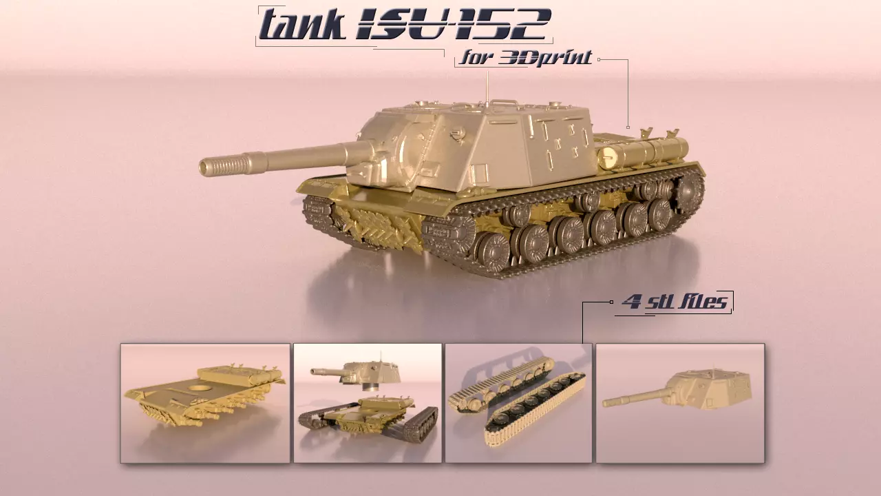 tank ISU152 for print 3D print model_0