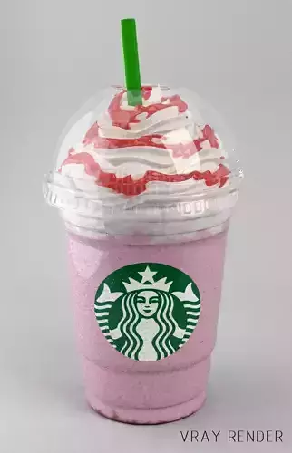Strawberry Frappuccino 3D model