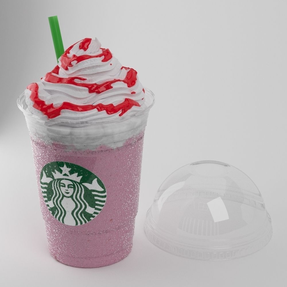 Strawberry Frappuccino 3D model_2