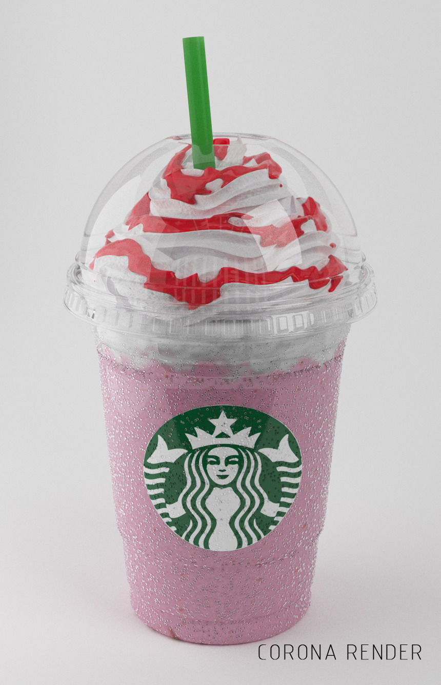 Strawberry Frappuccino 3D model_1