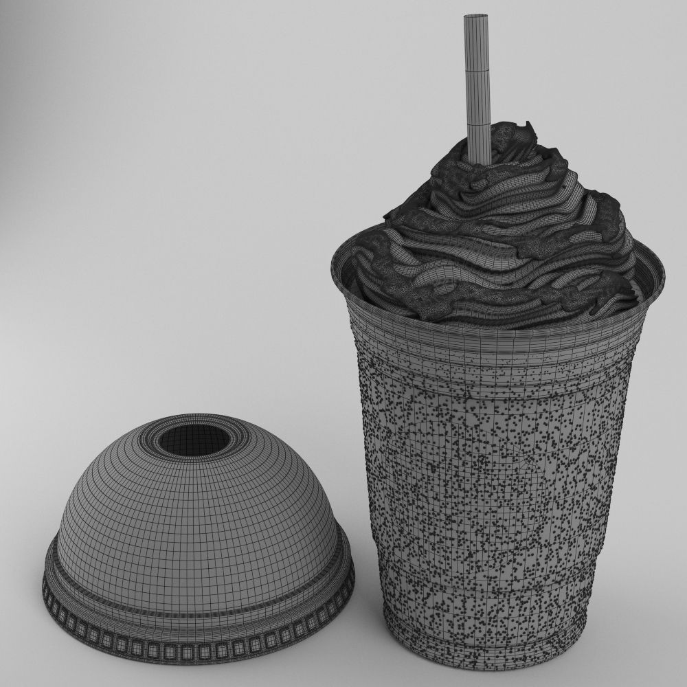 Strawberry Frappuccino 3D model_4