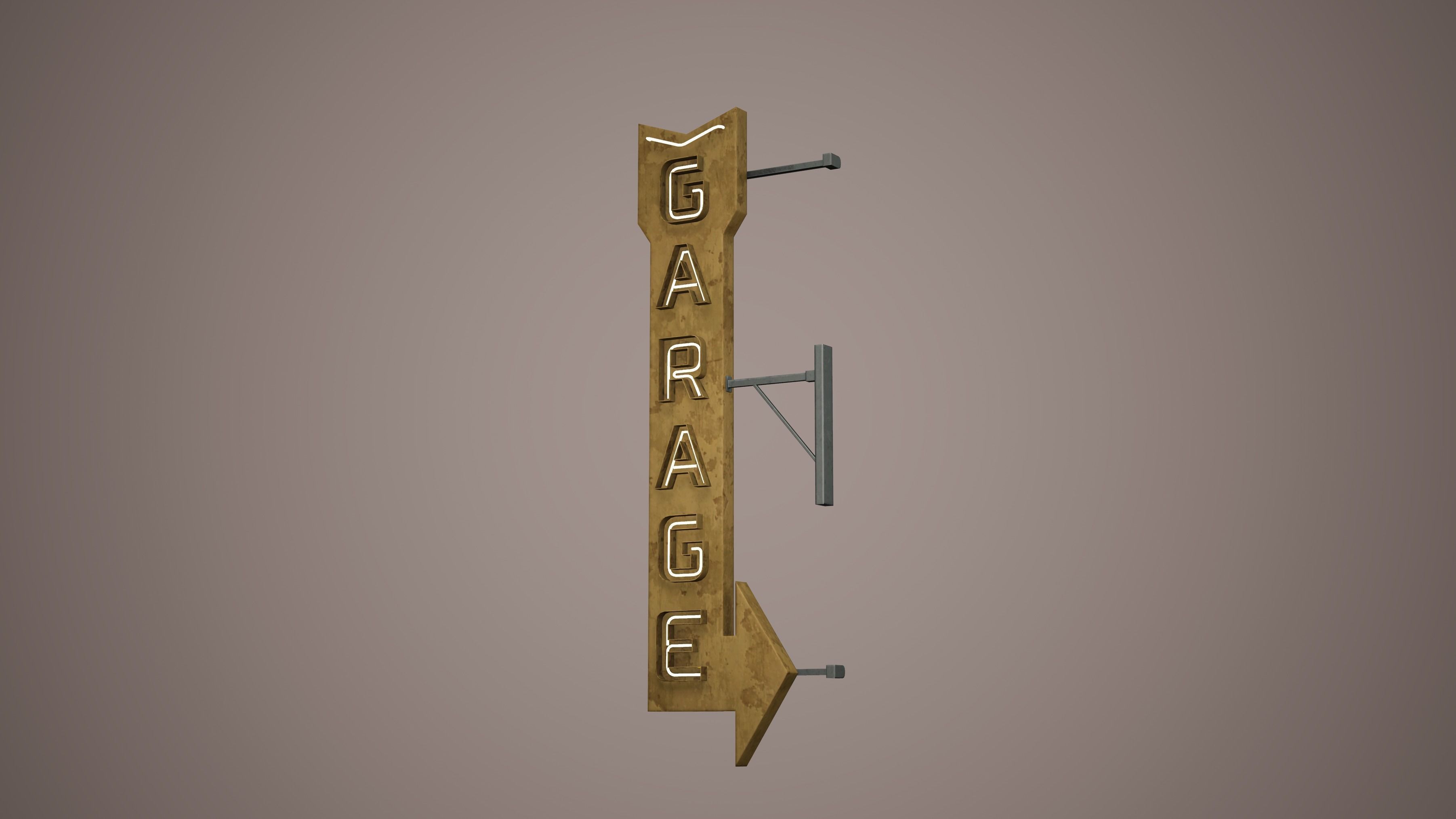 Billboard Set Low Poly Game Ready hotel sign Low-poly 3D model_4
