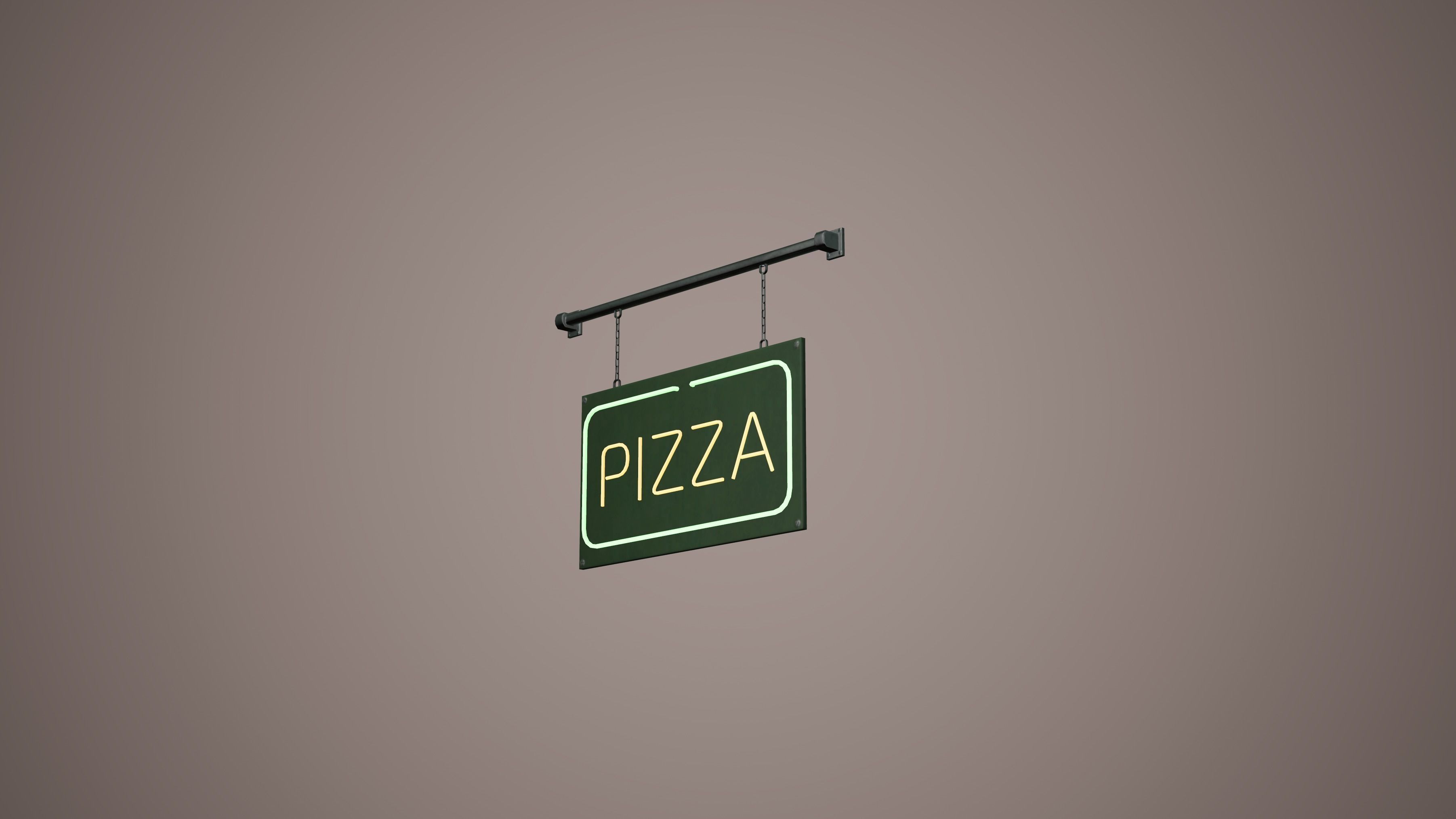 Billboard Set Low Poly Game Ready hotel sign Low-poly 3D model_5