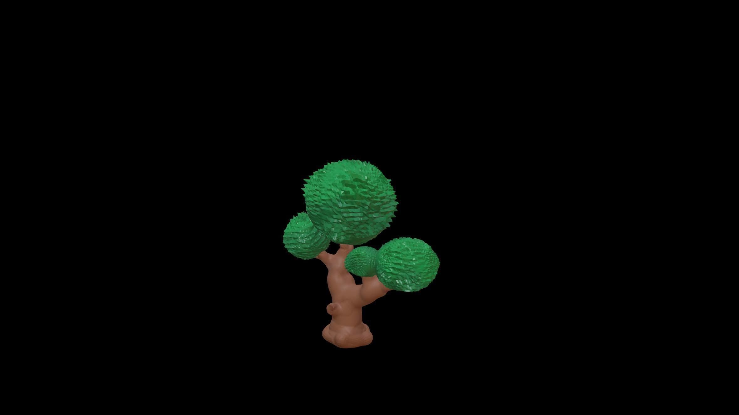 Tree set model 3D 3D print model_3