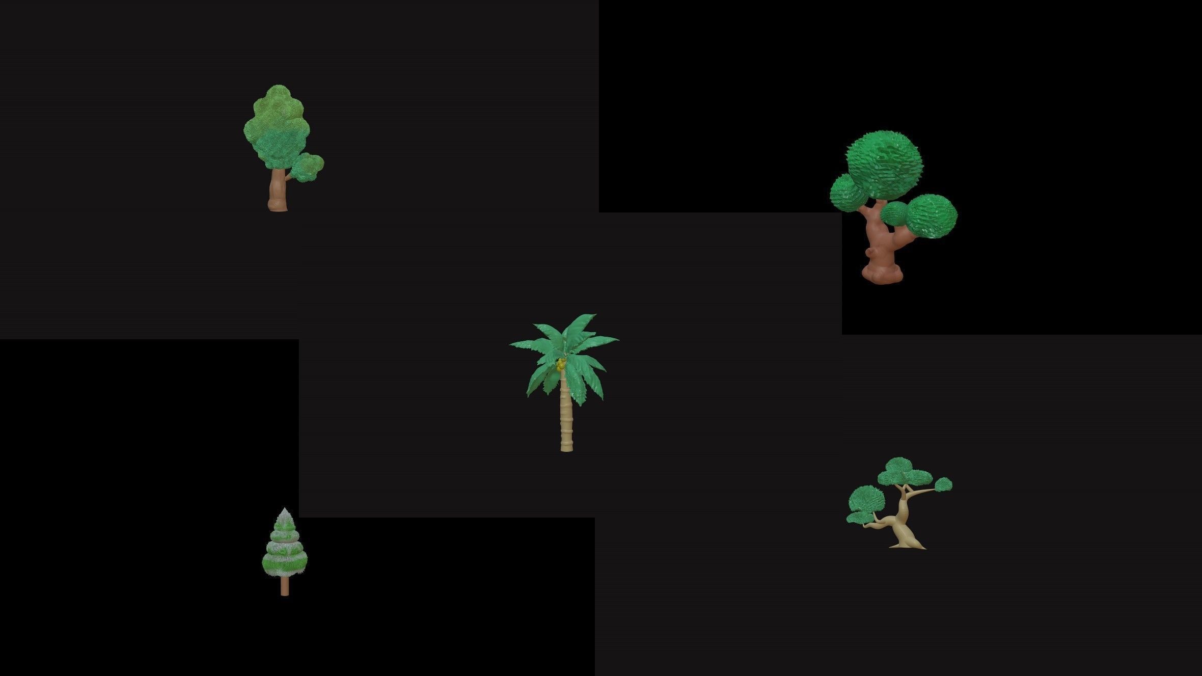 Tree set model 3D 3D print model_1