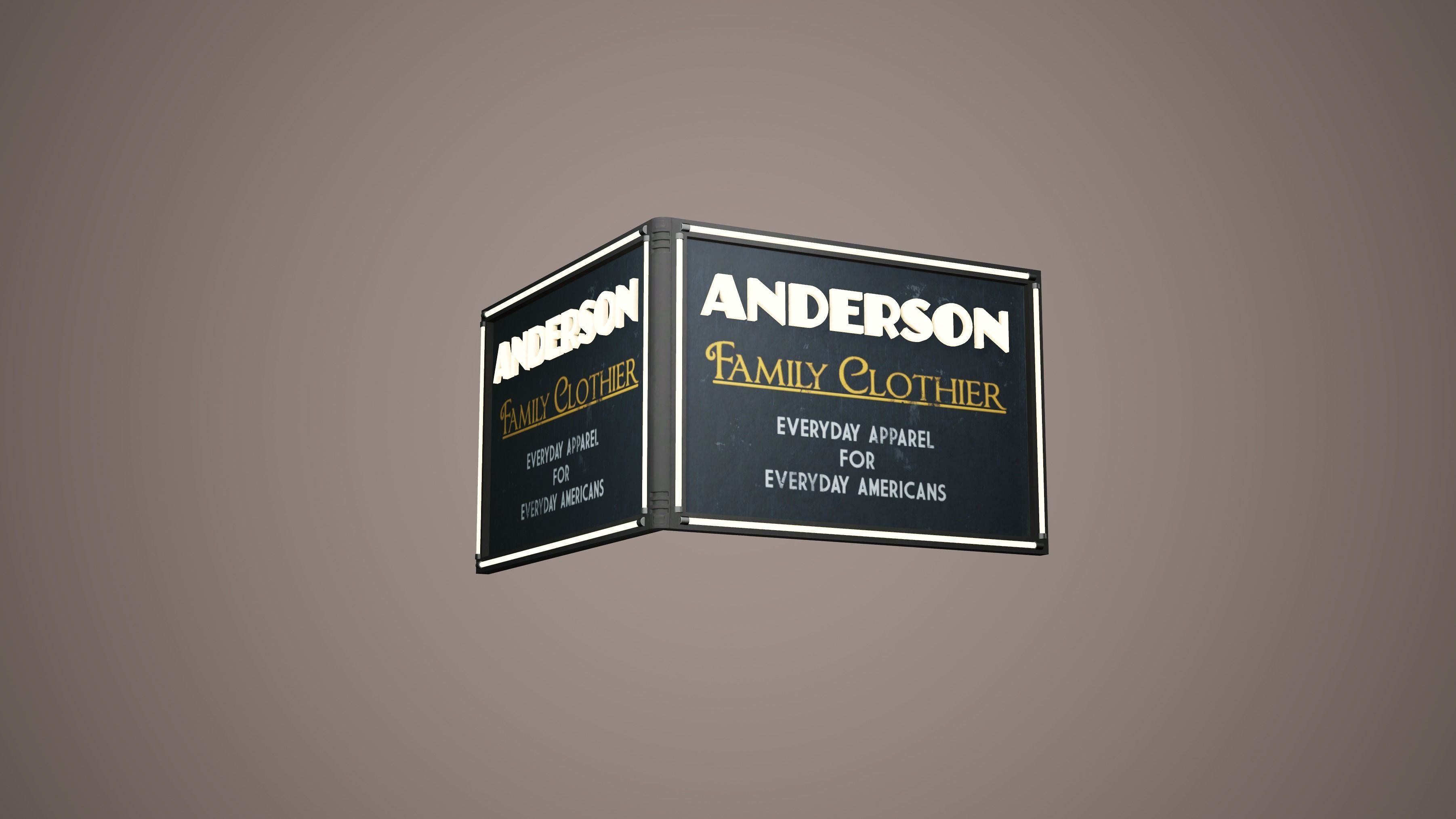 Billboard Set Low Poly Game Ready coca cola sign Low-poly 3D model_3