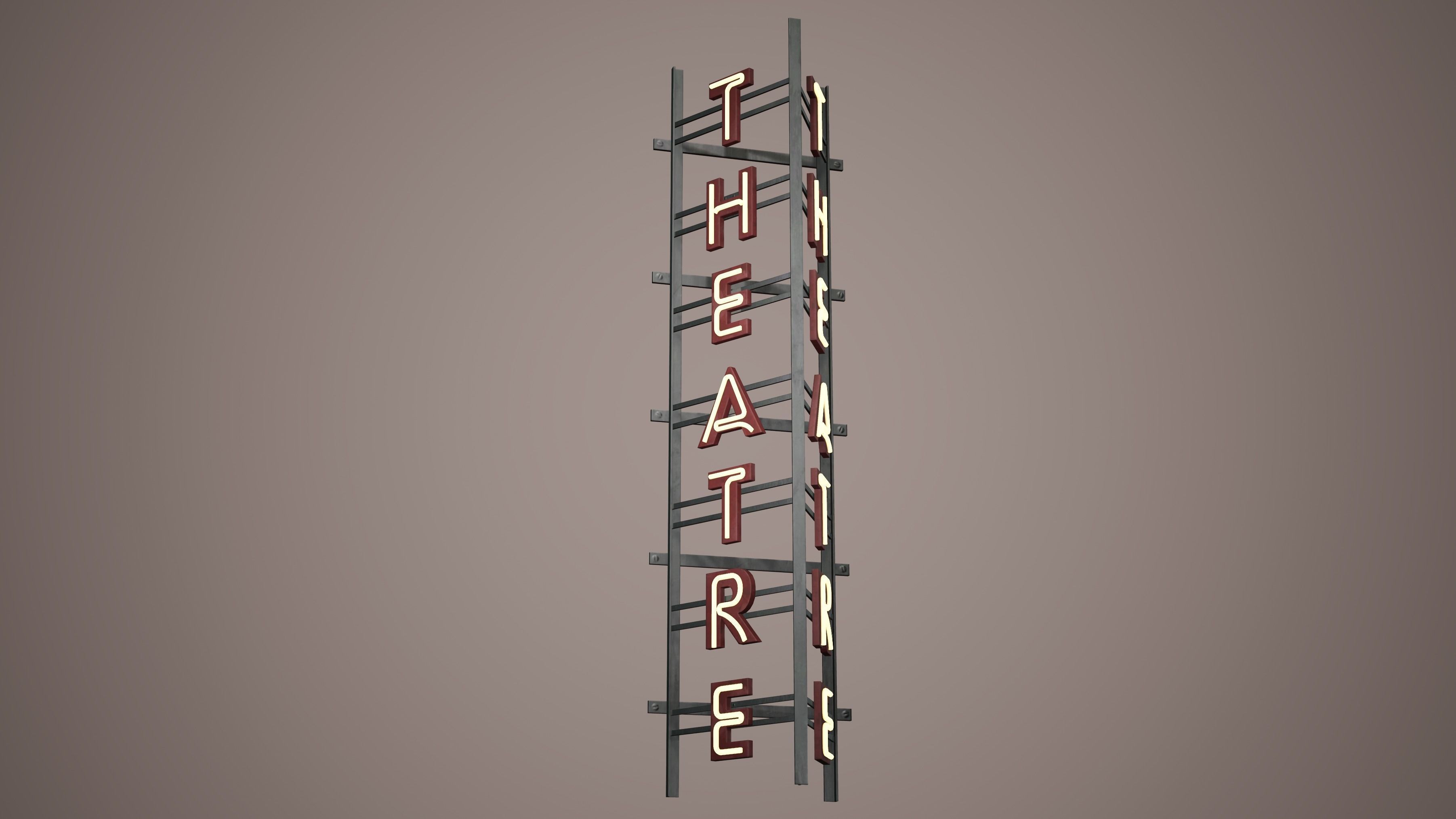 Billboard Set Low Poly Game Ready coca cola sign Low-poly 3D model_6