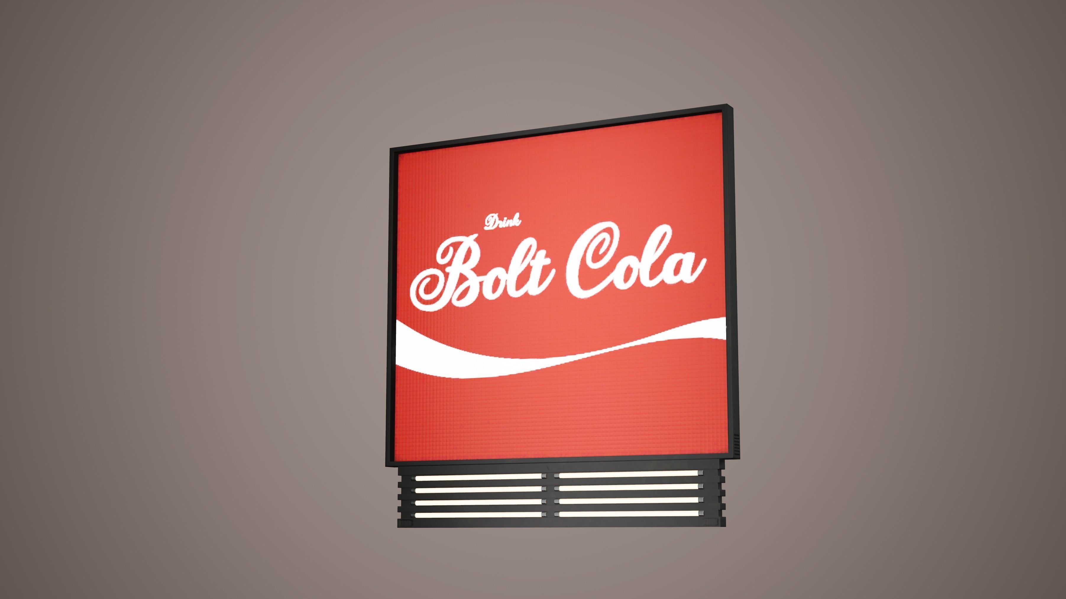 Billboard Set Low Poly Game Ready coca cola sign Low-poly 3D model_2