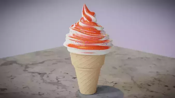 Delicious strawberry ice cream with sprinkles