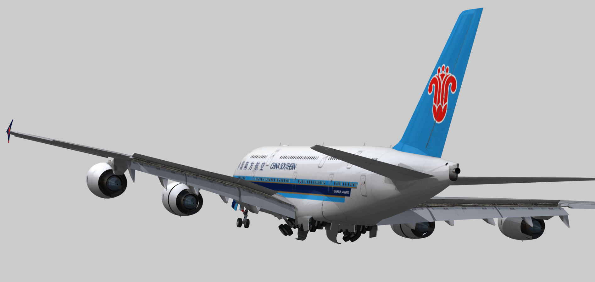 Airbus A380-8 China southern airlines livery Low-poly 3D model_7