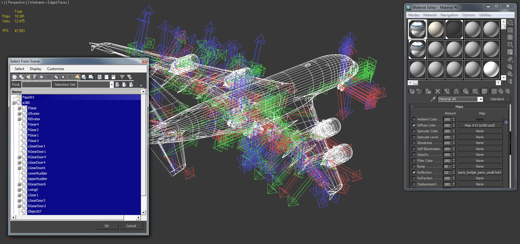 Airbus A380-8 China southern airlines livery Low-poly 3D model_17