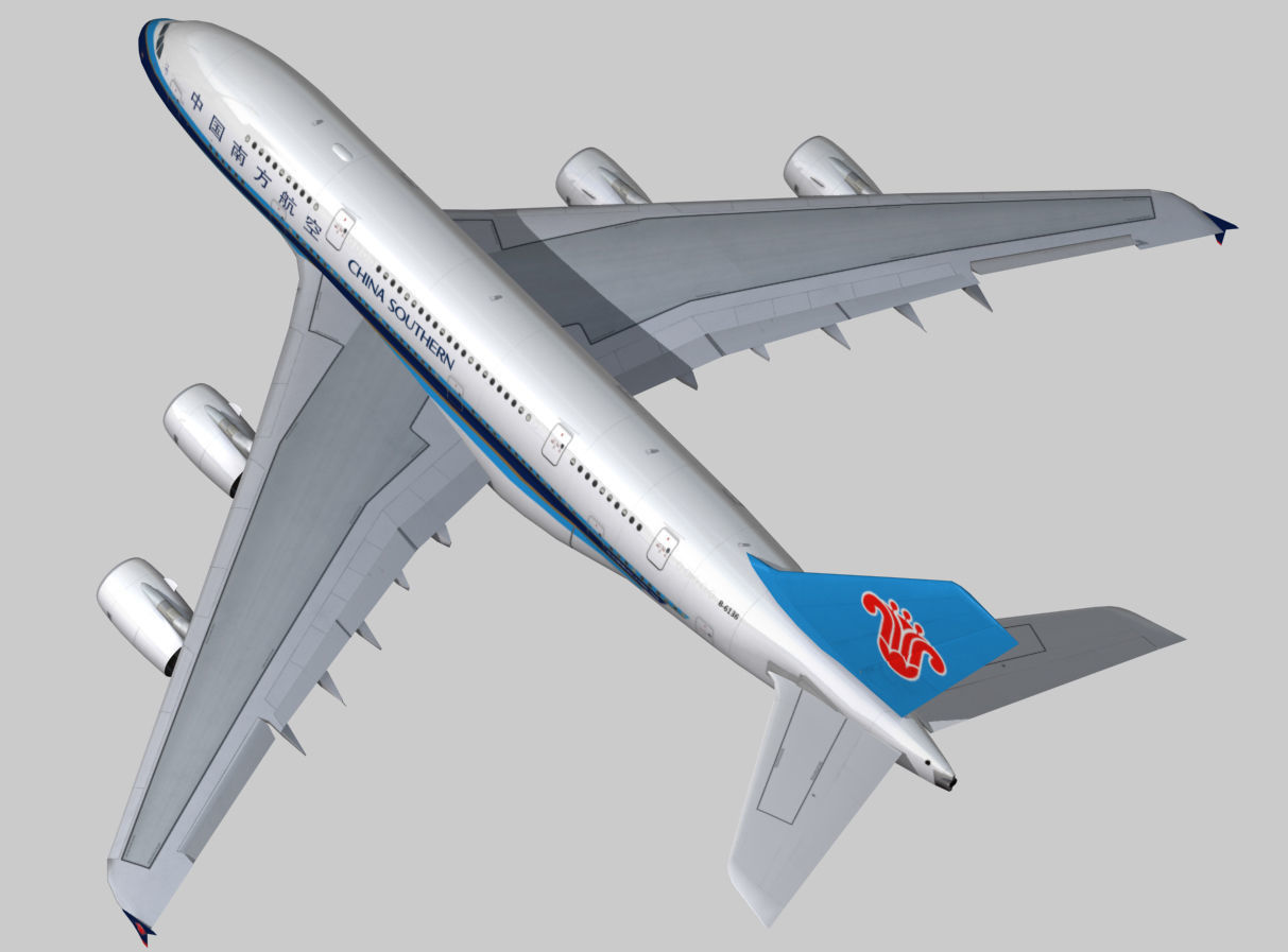 Airbus A380-8 China southern airlines livery Low-poly 3D model_2