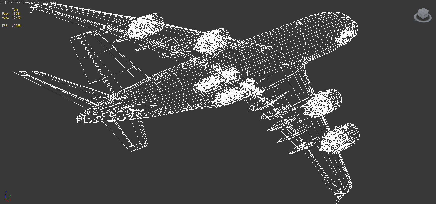 Airbus A380-8 China southern airlines livery Low-poly 3D model_13