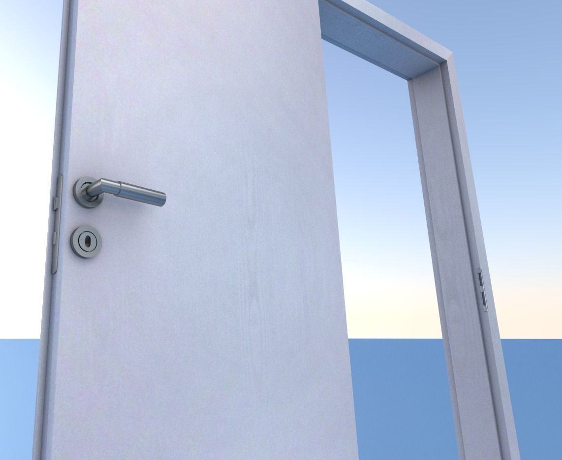 Room Door Low-poly 3D model_7