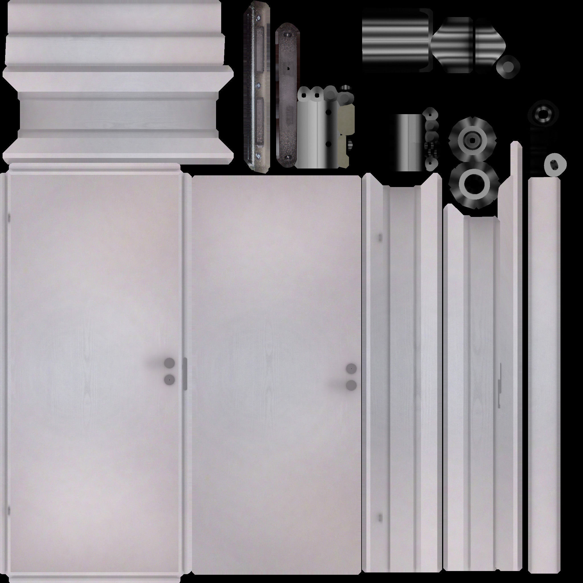 Room Door Low-poly 3D model_11