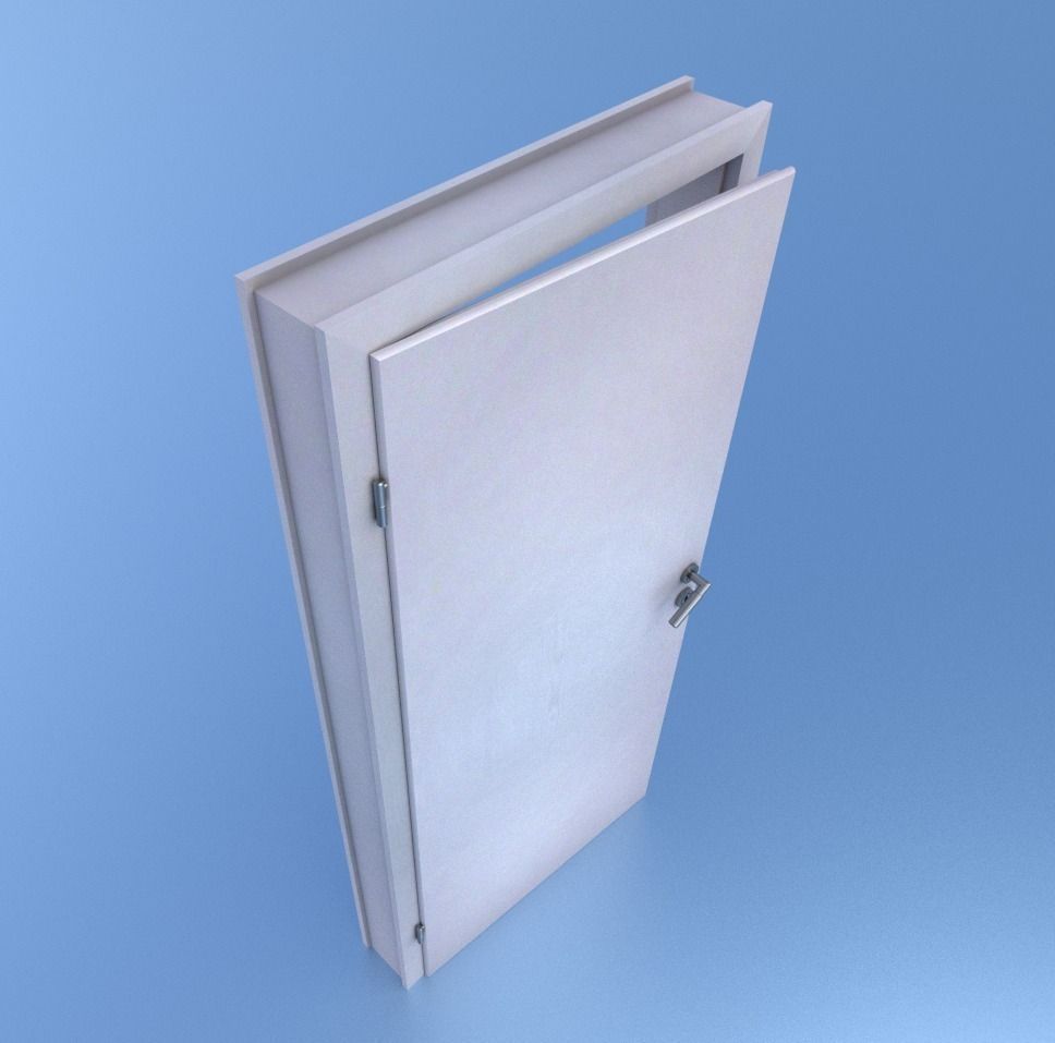 Room Door Low-poly 3D model_9