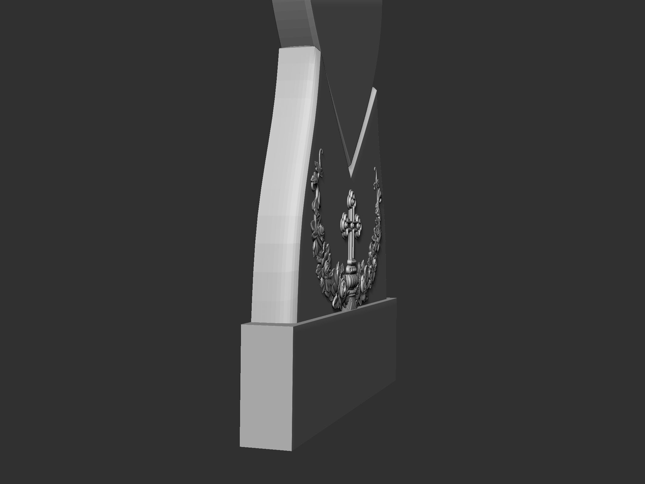 Memorial Tombstone with Angel 3D print model_7