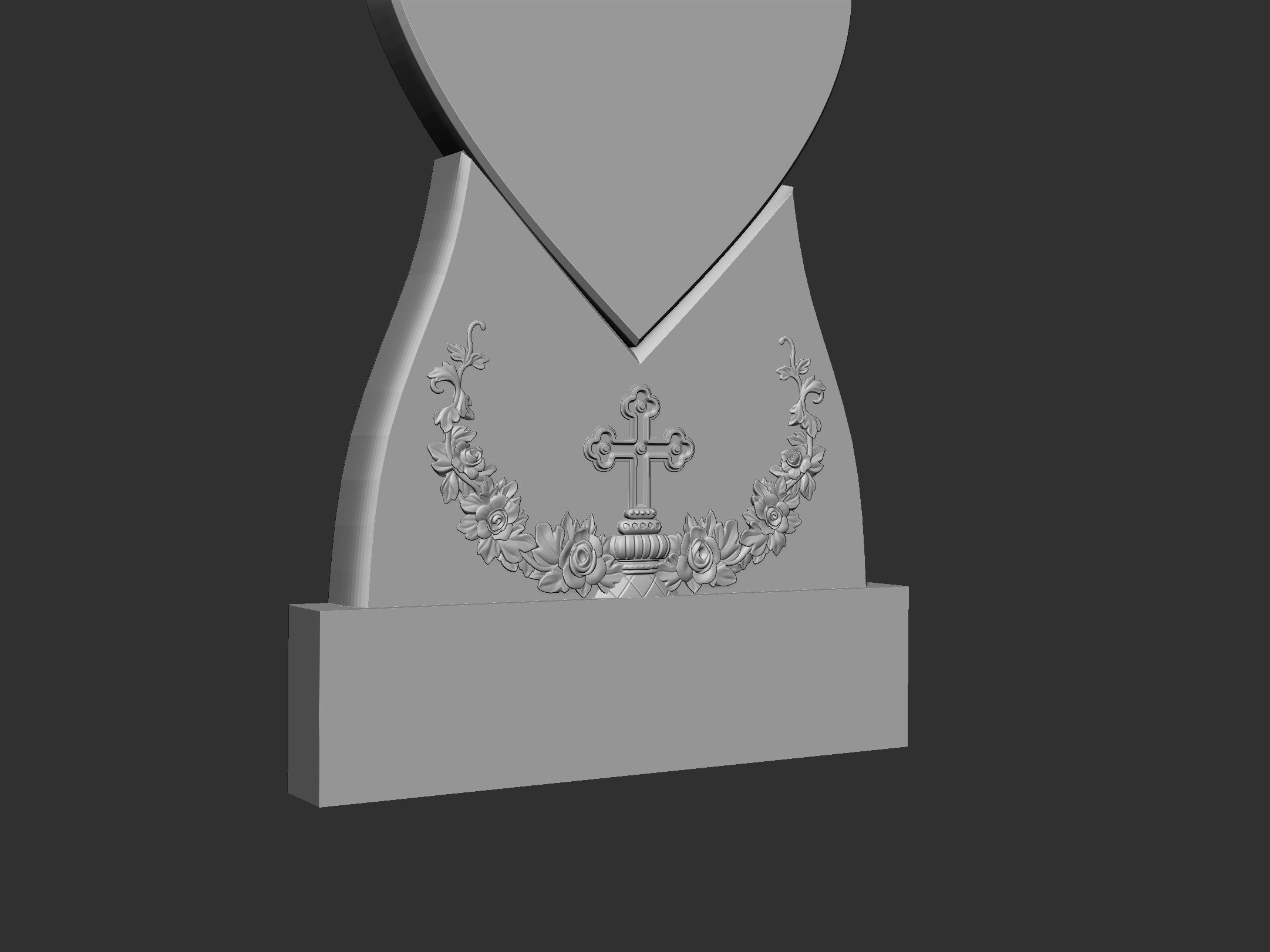 Memorial Tombstone with Angel 3D print model_6