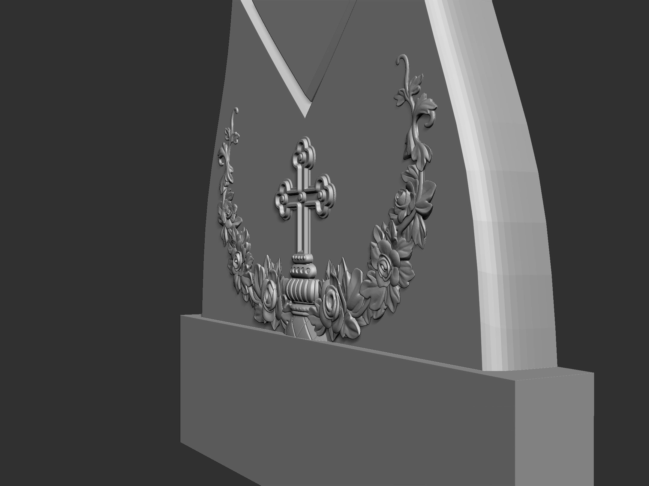 Memorial Tombstone with Angel 3D print model_9