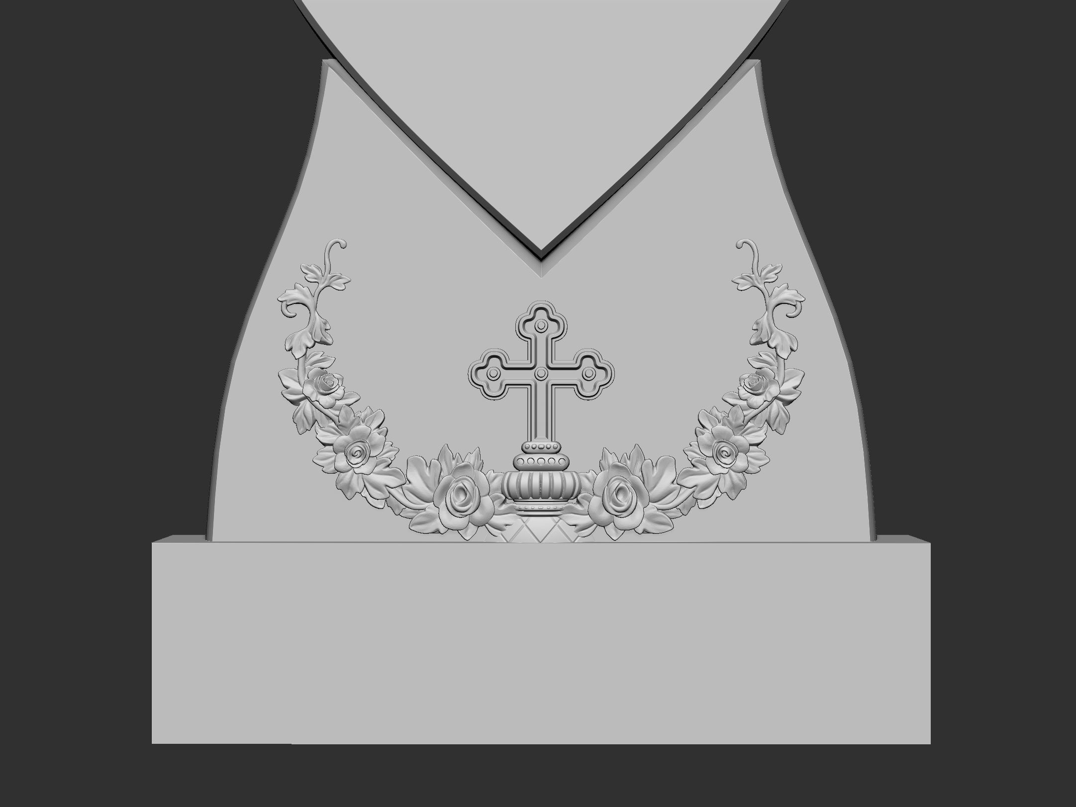 Memorial Tombstone with Angel 3D print model_8