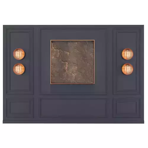 Panel wall with two lamps