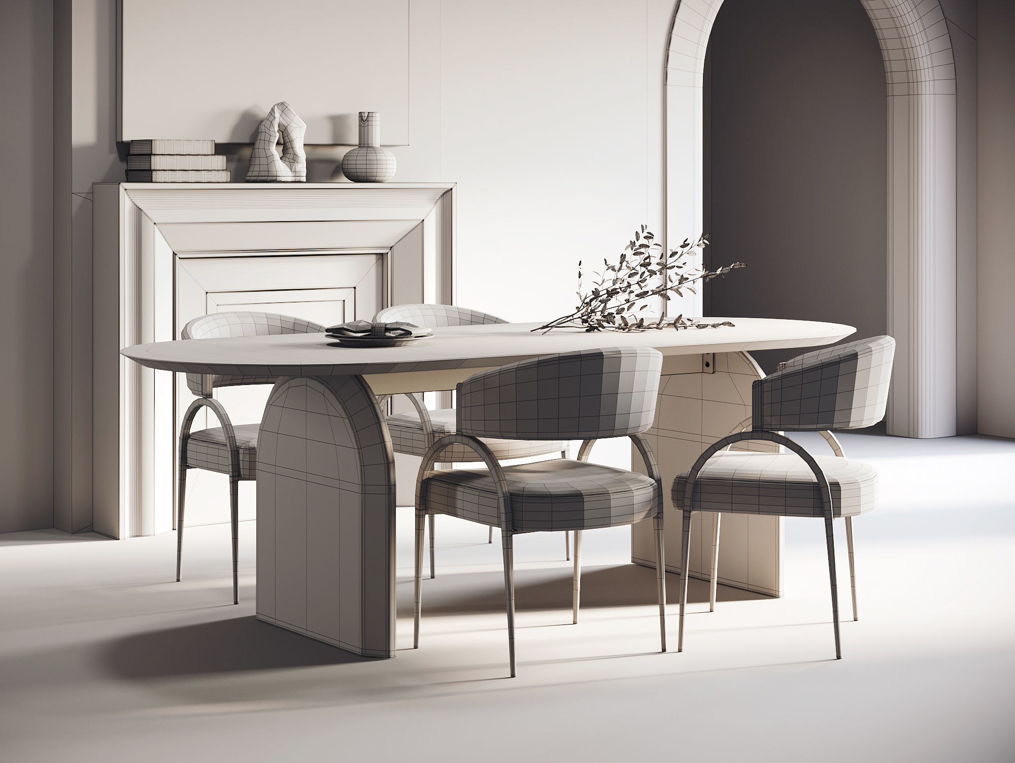 Dining Room Interior  ID363 3D model_5