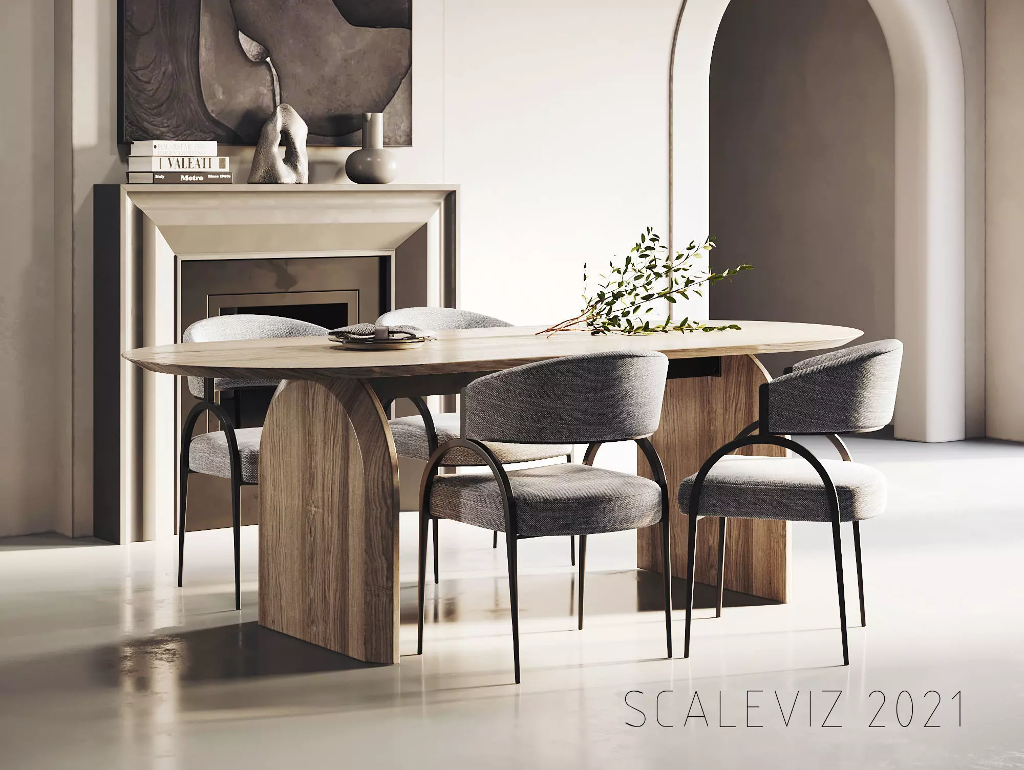 Dining Room Interior  ID363 3D model_0