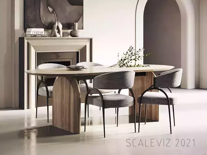 Dining Room Interior  ID363 3D model Dining Room Interior  ID363 3D model