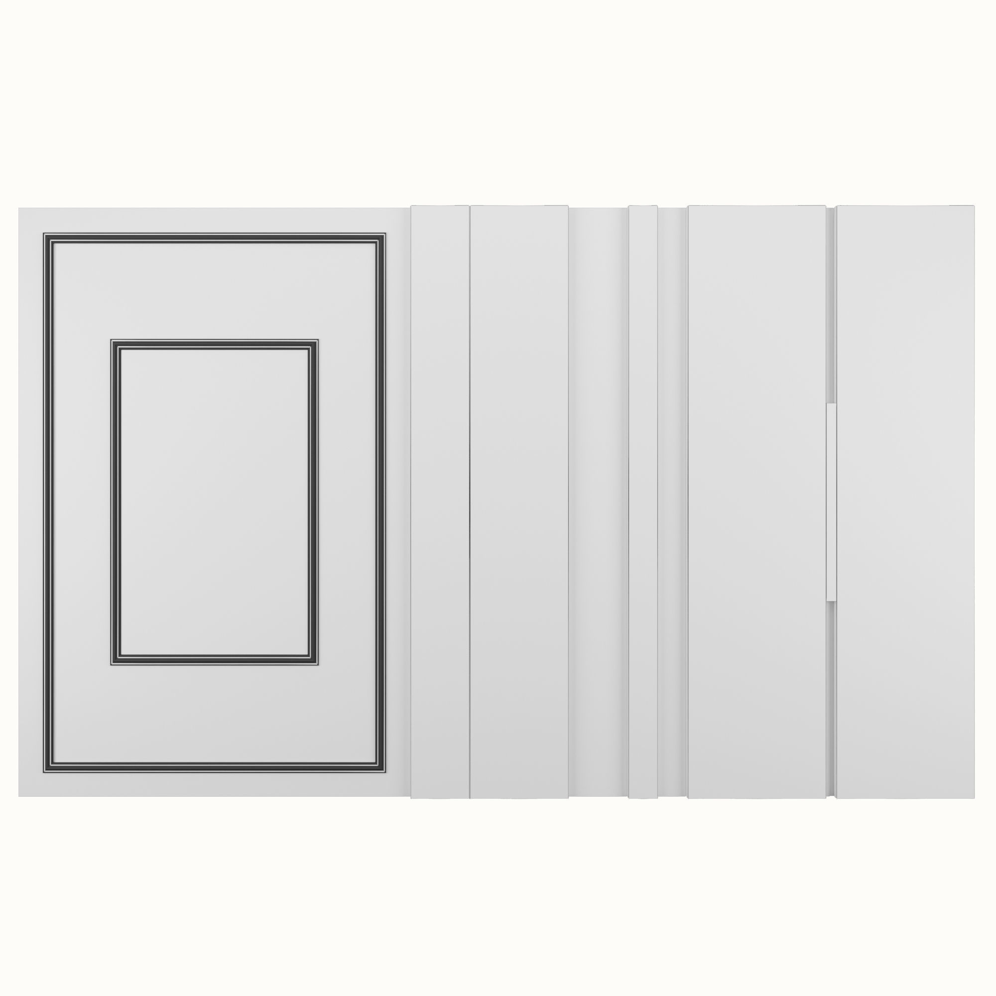 Panel wooden door 3D model_2