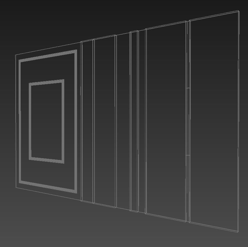 Panel wooden door 3D model_4