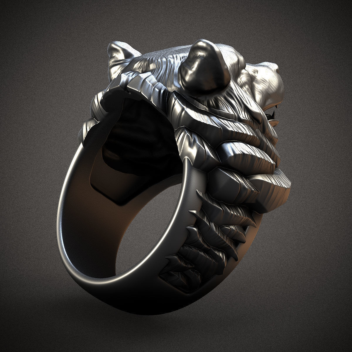 Bear ring 3D print model_5