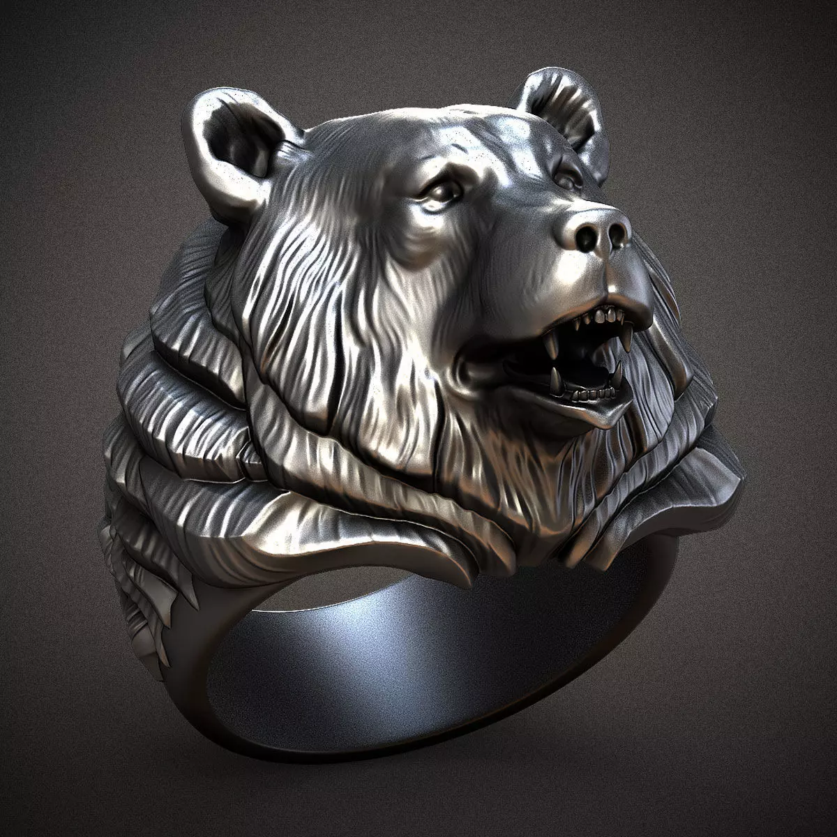 Bear ring 3D print model_0