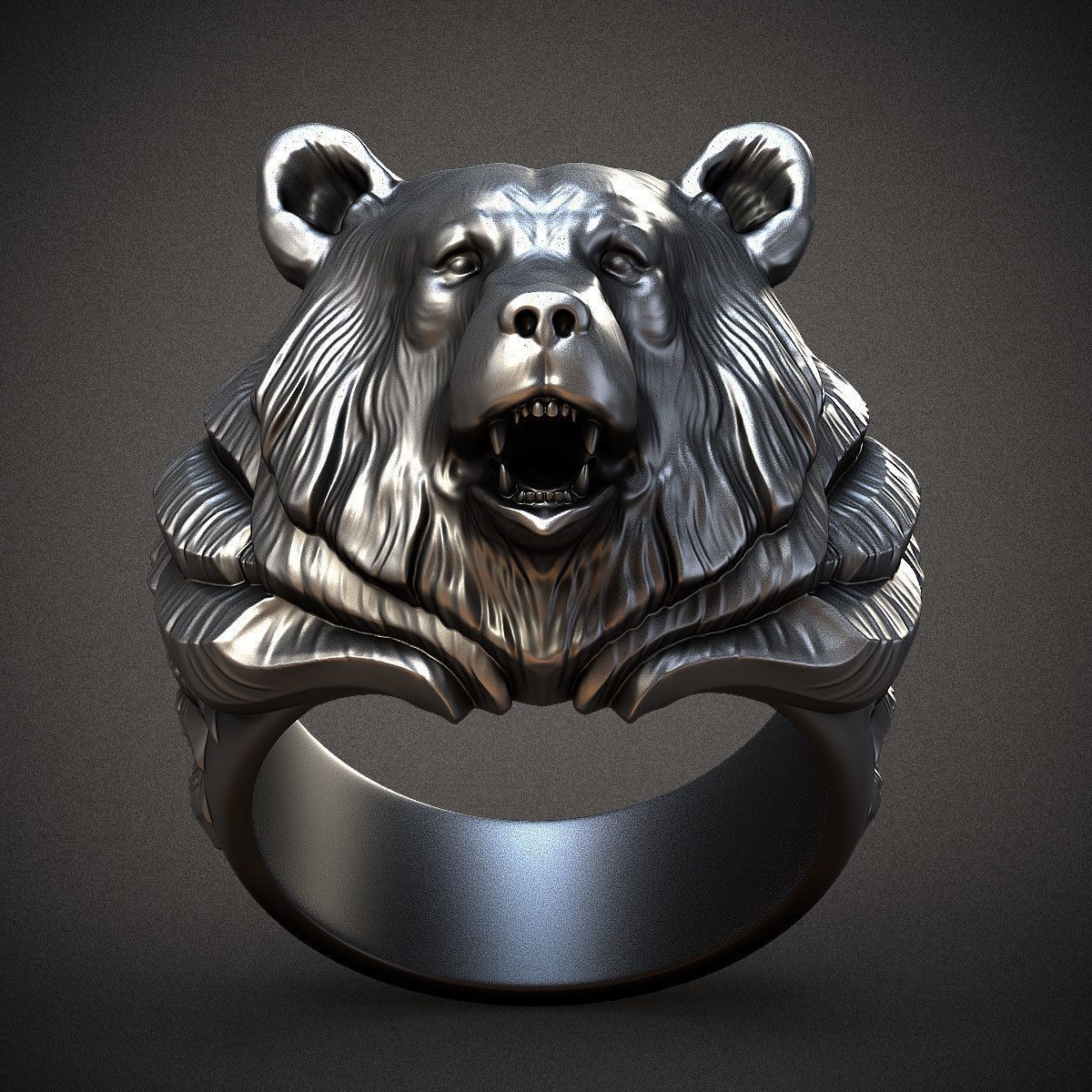 Bear ring 3D print model_1