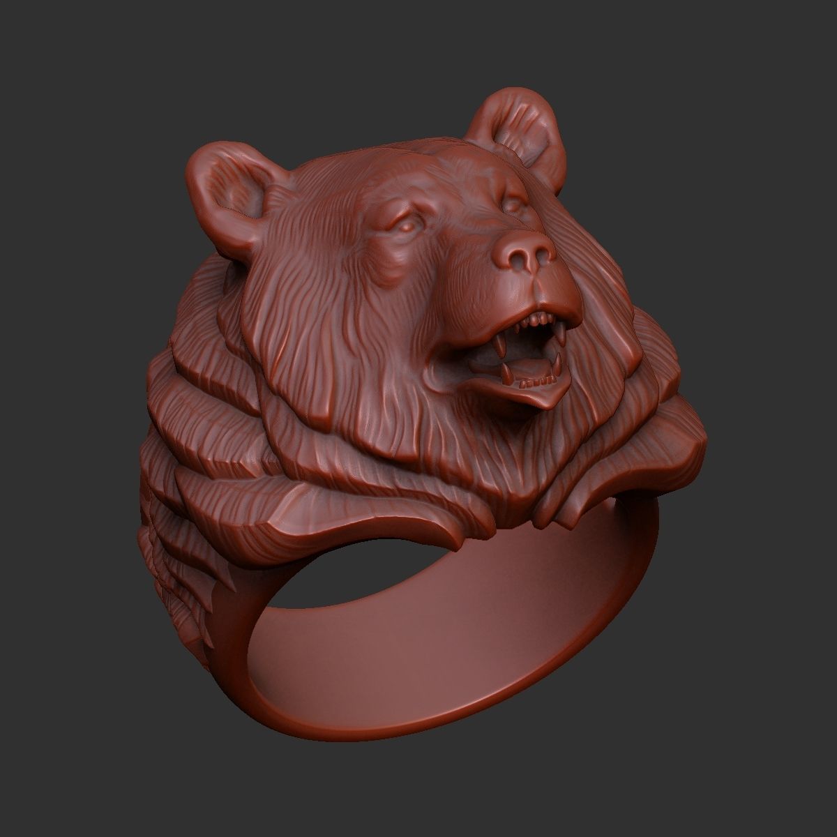 Bear ring 3D print model_7