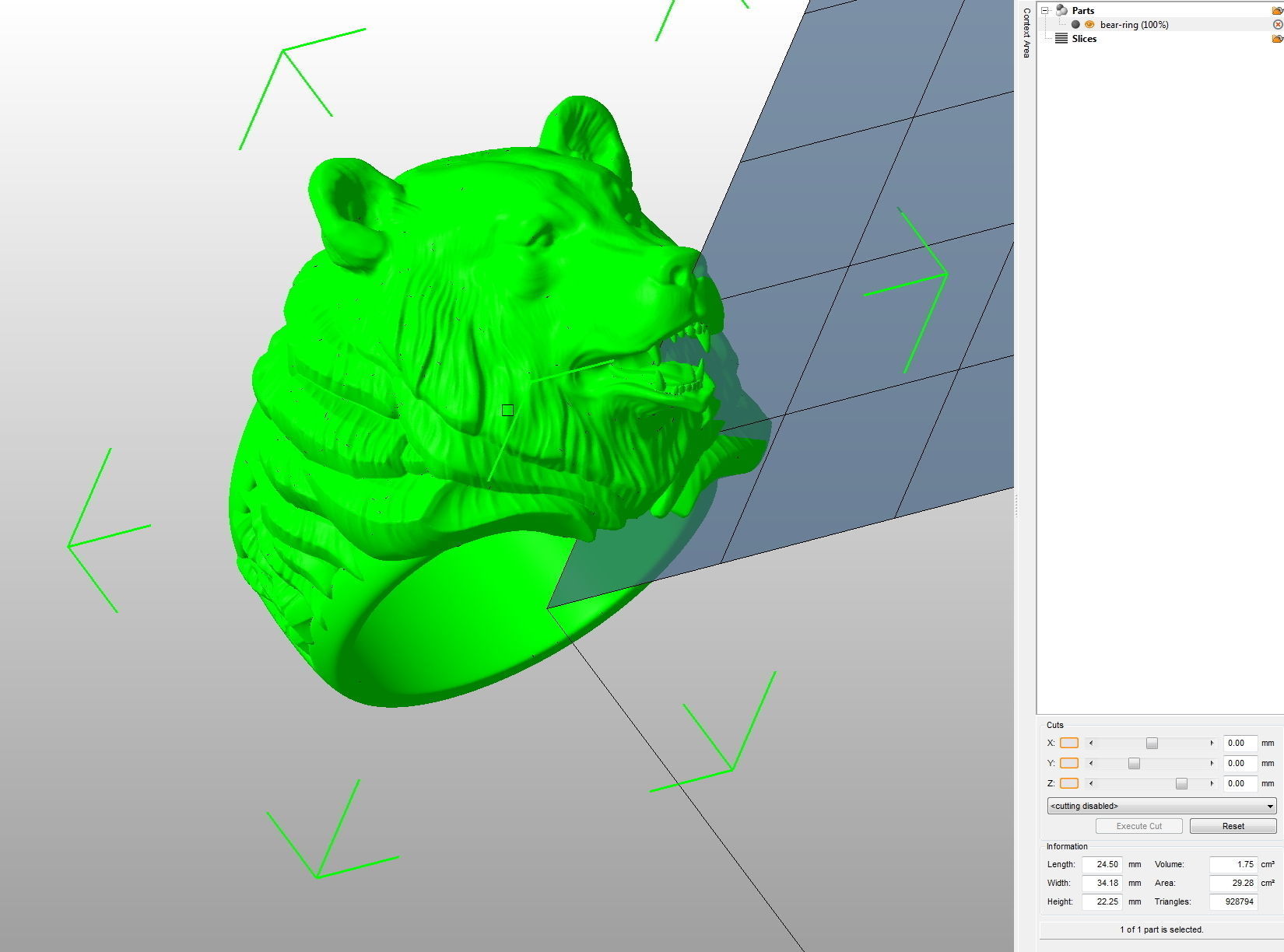 Bear ring 3D print model_9