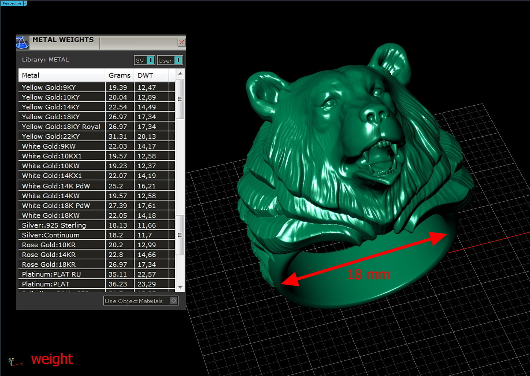 Bear ring 3D print model_10