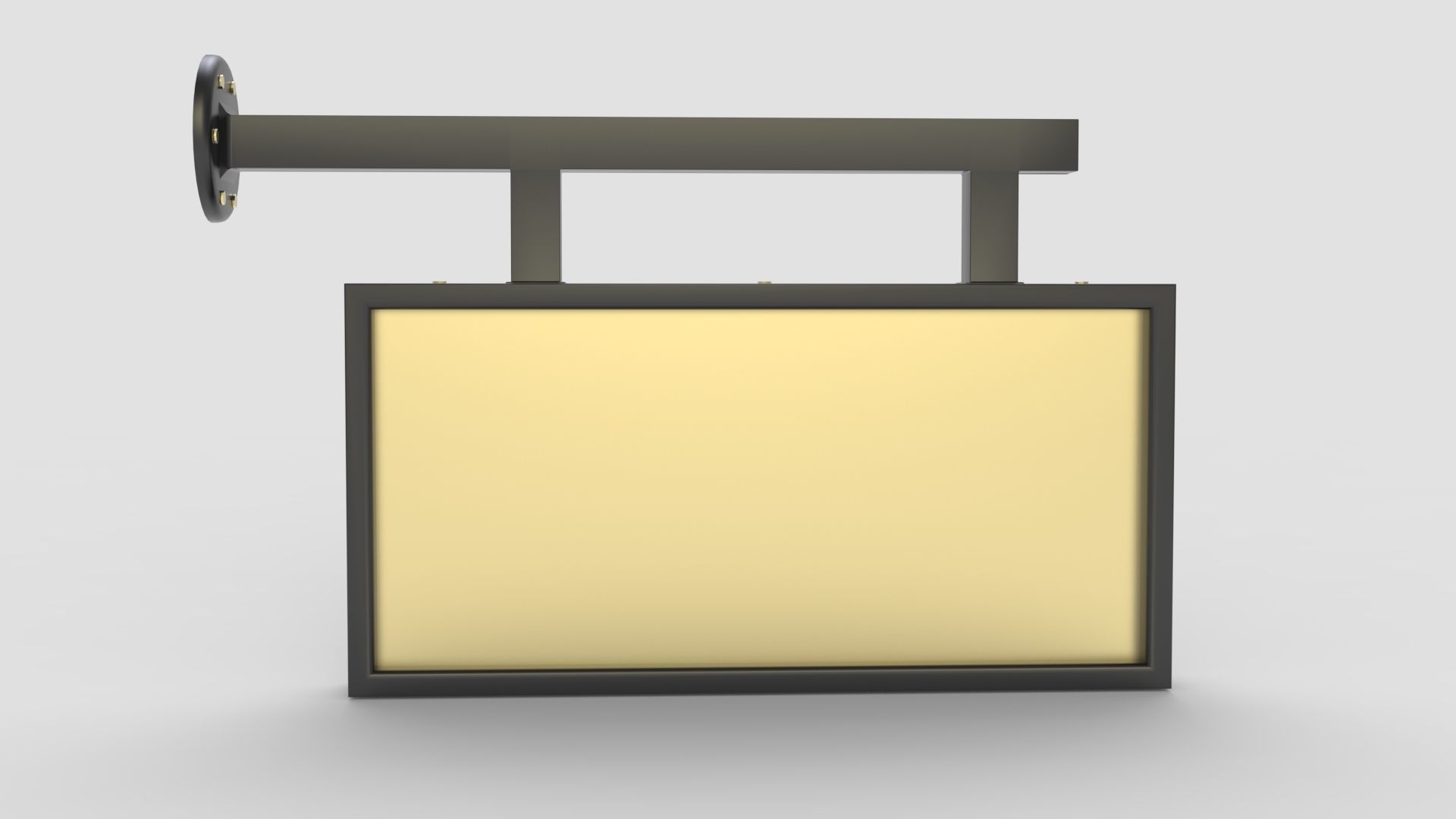 Plastic Rectangular Signboard 3D model_1