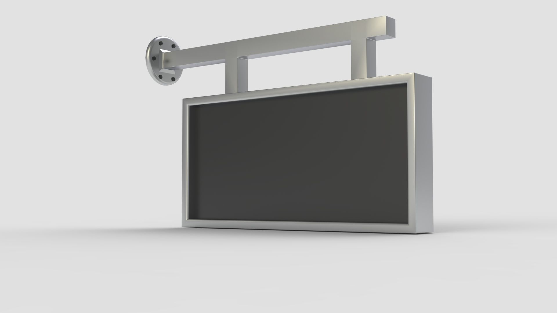 Plastic Rectangular Signboard 3D model_8