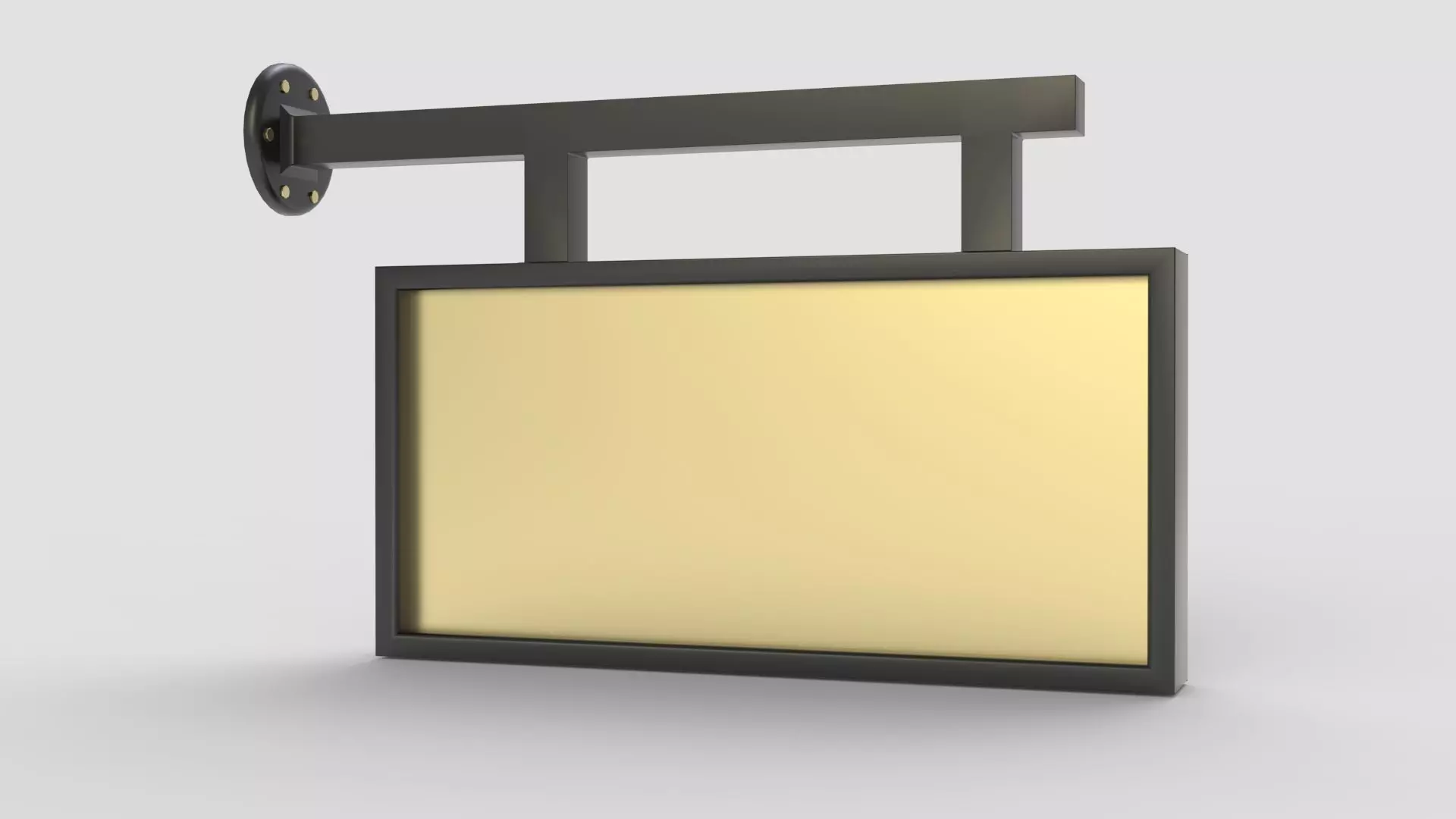 Plastic Rectangular Signboard 3D model_0