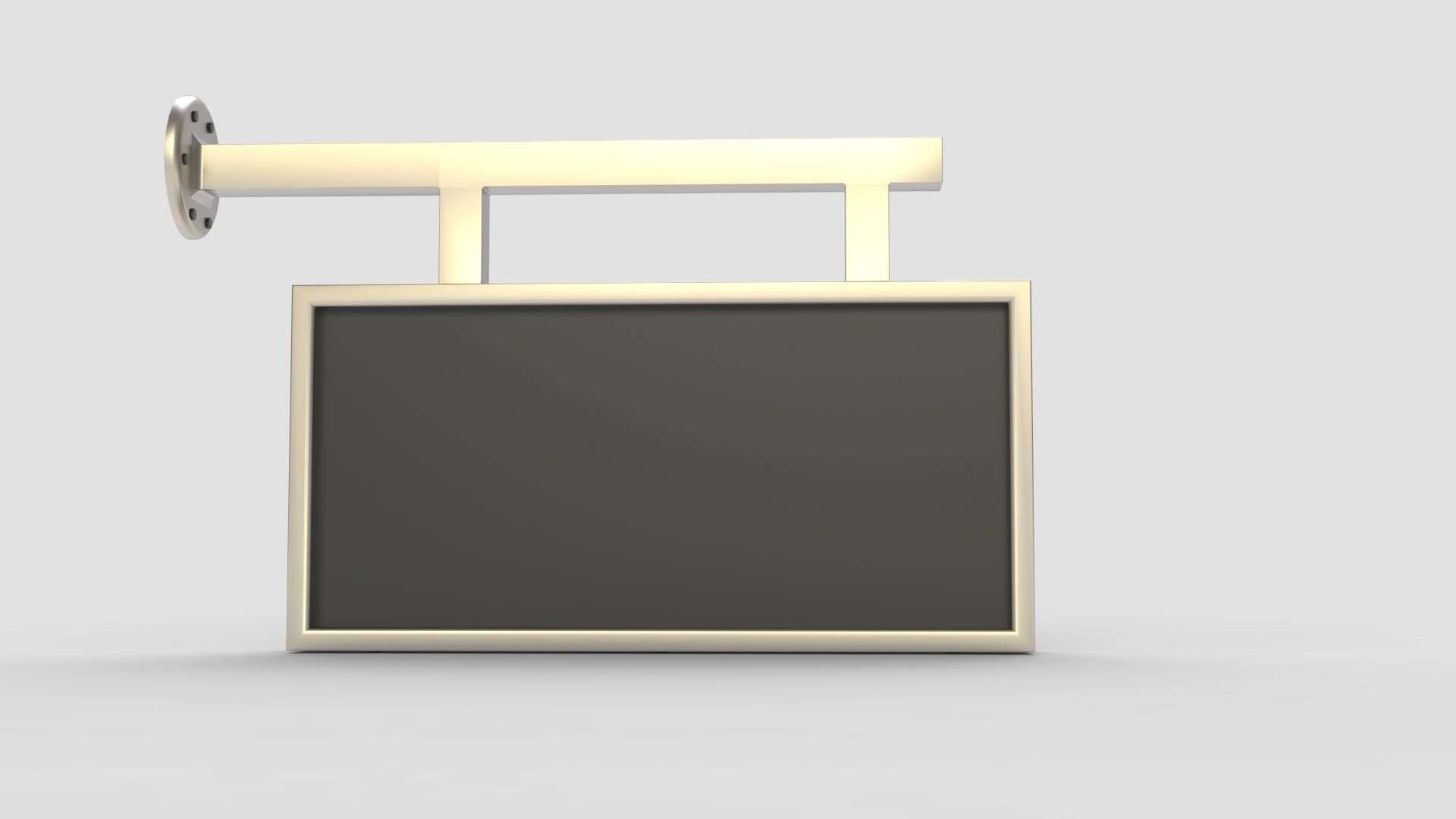 Plastic Rectangular Signboard 3D model_6