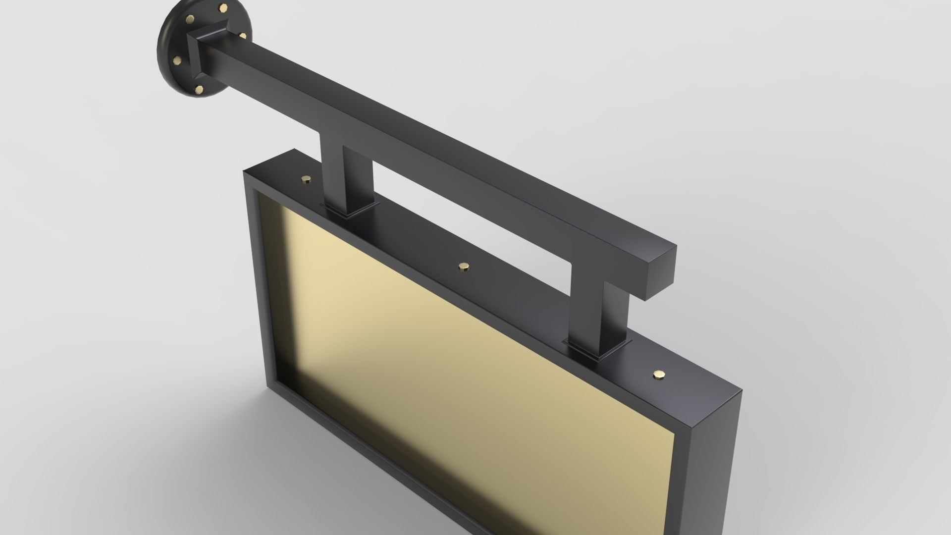 Plastic Rectangular Signboard 3D model_2