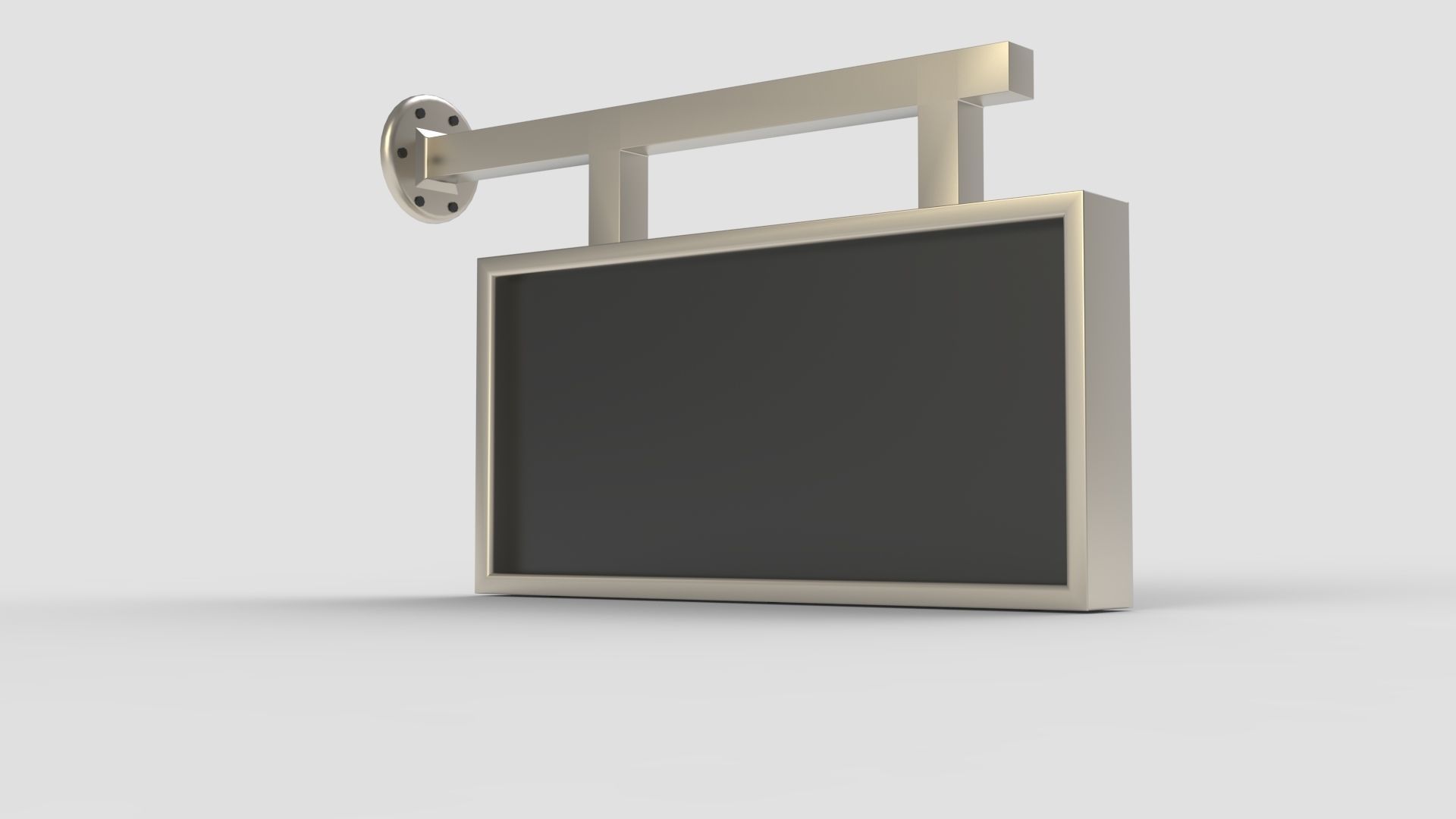 Plastic Rectangular Signboard 3D model_7