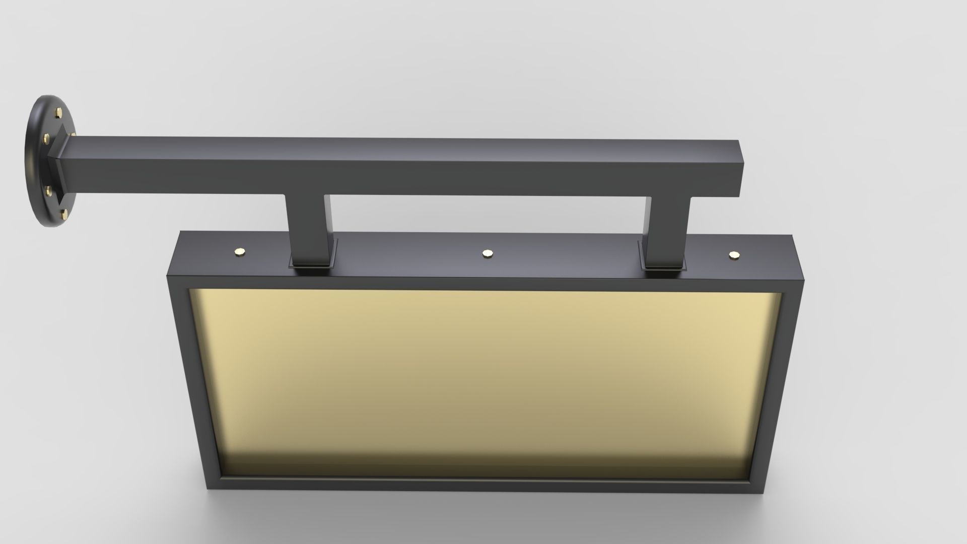 Plastic Rectangular Signboard 3D model_3