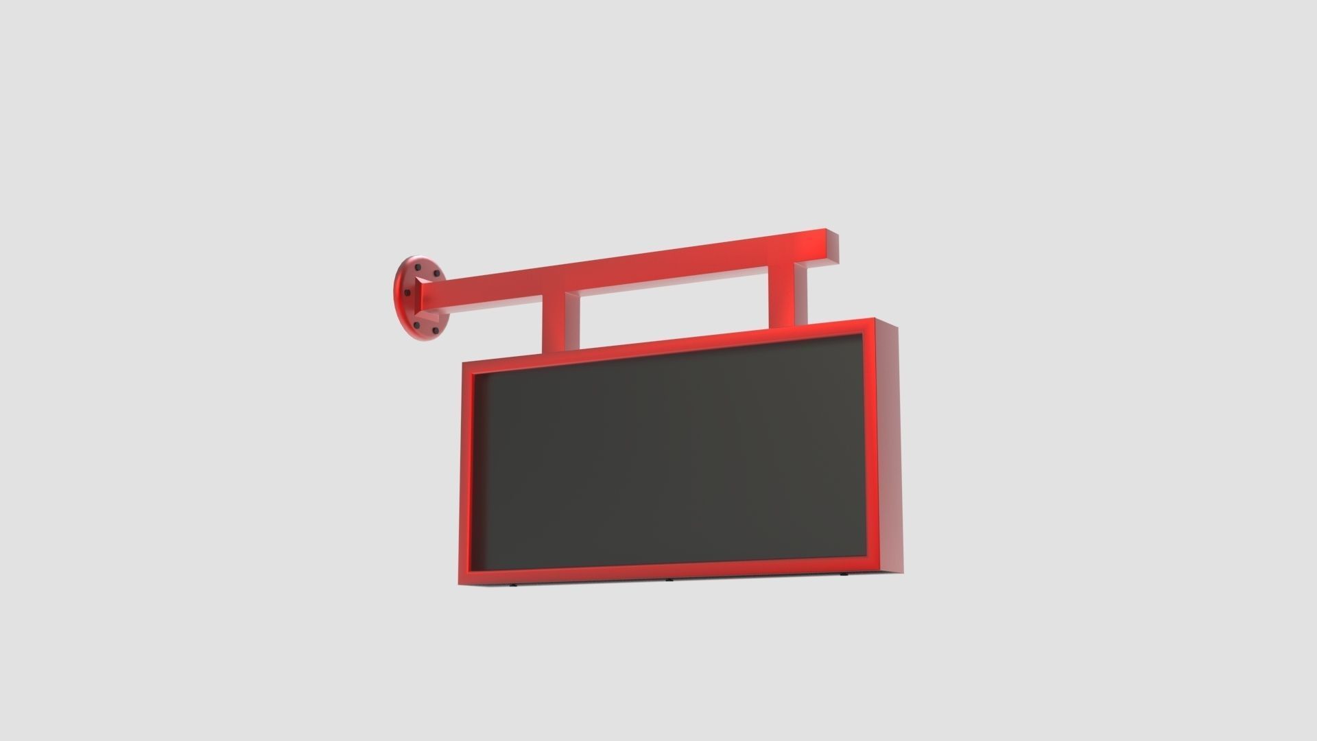 Plastic Rectangular Signboard 3D model_12